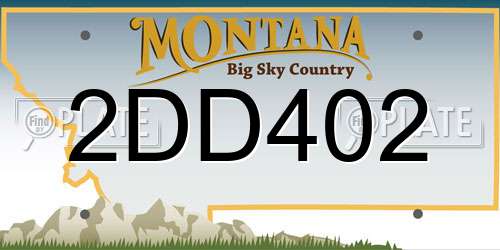 2DD402 Montana License Plate