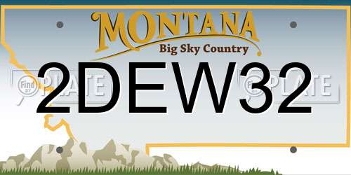 2DEW32 Montana License Plate
