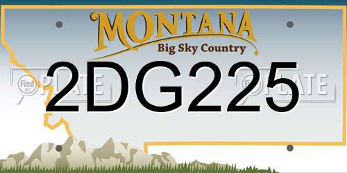 2DG225 Montana License Plate