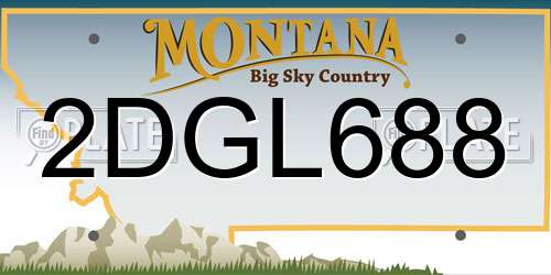 2DGL688 Montana License Plate