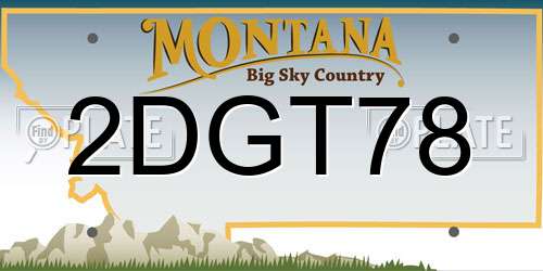 2DGT78 Montana License Plate