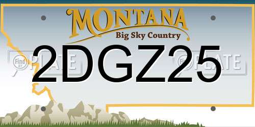 2DGZ25 Montana License Plate
