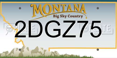 2DGZ75 Montana License Plate