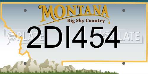 2DI454 Montana License Plate