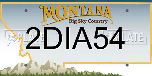 2DIA54 Montana License Plate