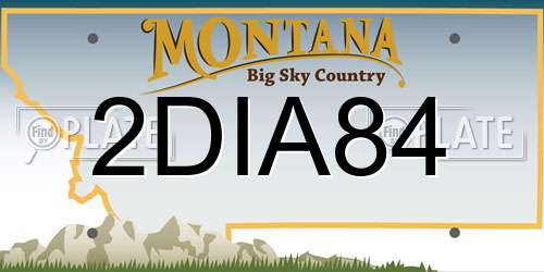 2DIA84 Montana License Plate