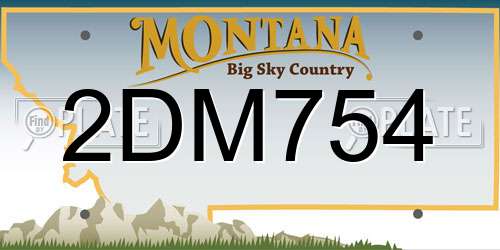 2DM754 Montana License Plate