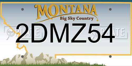 2DMZ54 Montana License Plate