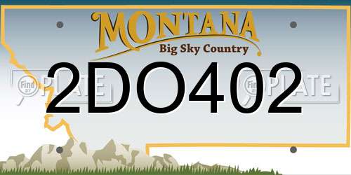 2DO402 Montana License Plate