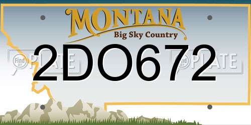 2DO672 Montana License Plate