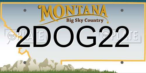 2DOG22 Montana License Plate