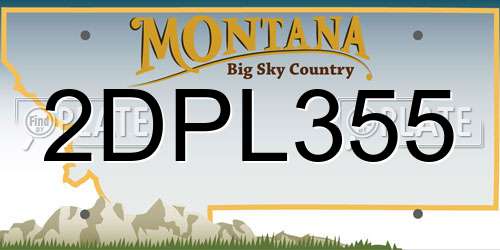 2DPL355 Montana License Plate