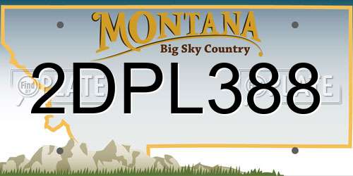 2DPL388 Montana License Plate