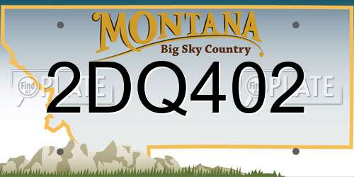 2DQ402 Montana License Plate