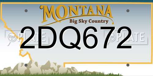 2DQ672 Montana License Plate