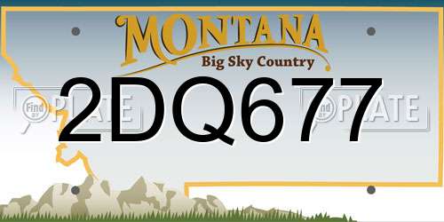 2DQ677 Montana License Plate