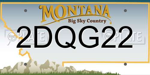 2DQG22 Montana License Plate
