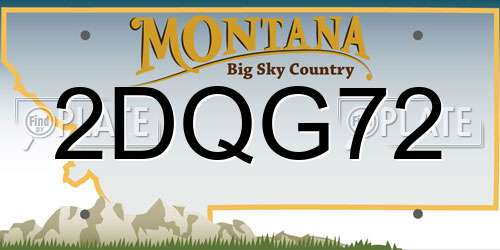 2DQG72 Montana License Plate