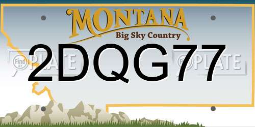 2DQG77 Montana License Plate