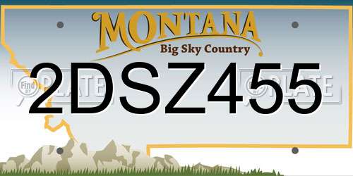 2DSZ455 Montana License Plate