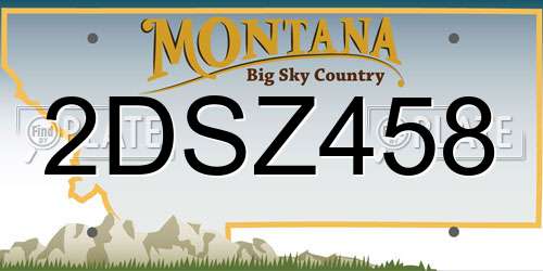 2DSZ458 Montana License Plate