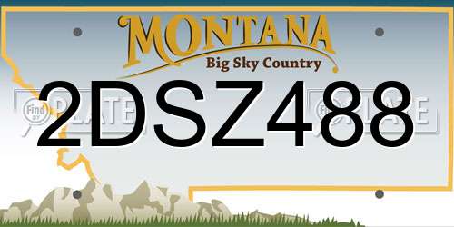 2DSZ488 Montana License Plate