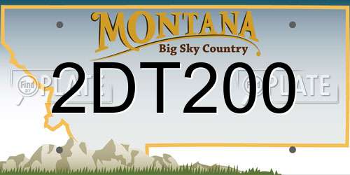 2DT200 Montana License Plate