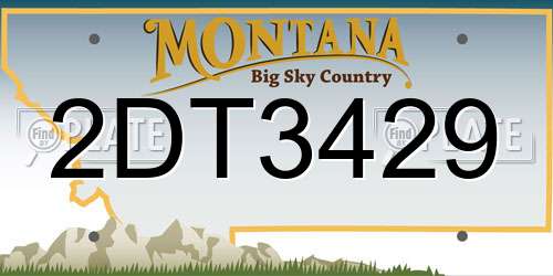 2DT3429 Montana License Plate