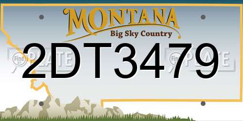 2DT3479 Montana License Plate