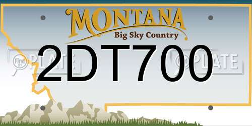 2DT700 Montana License Plate