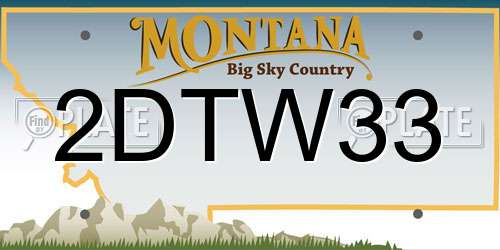 2DTW33 Montana License Plate