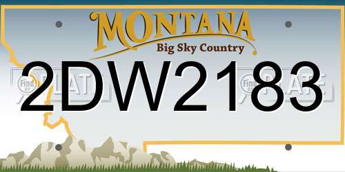2DW2183 Montana License Plate