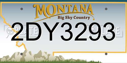 2DY3293 Montana License Plate
