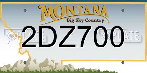 2DZ700 Montana License Plate