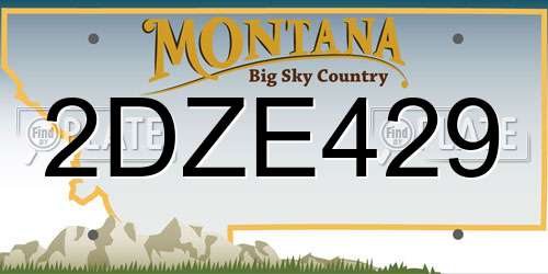 2DZE429 Montana License Plate