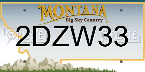 2DZW33 Montana License Plate