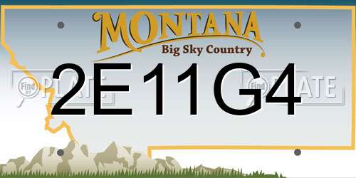 2E11G4 Montana License Plate