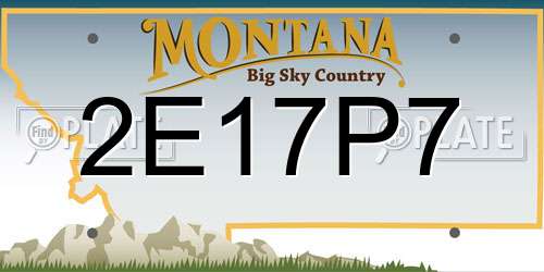2E17P7 Montana License Plate
