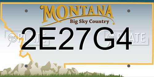 2E27G4 Montana License Plate