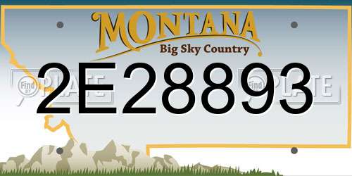 2E28893 Montana License Plate