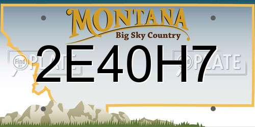 2E40H7 Montana License Plate
