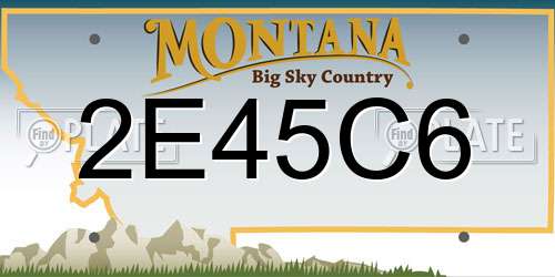 2E45C6 Montana License Plate