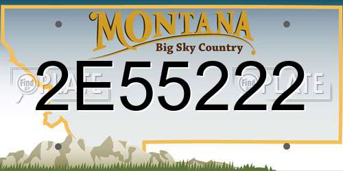 2E55222 Montana License Plate