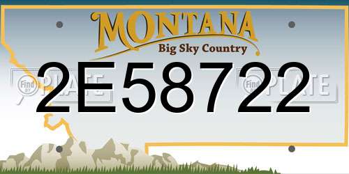 2E58722 Montana License Plate
