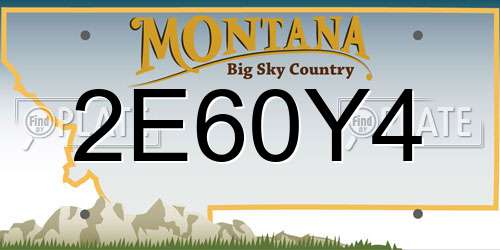 2E60Y4 Montana License Plate