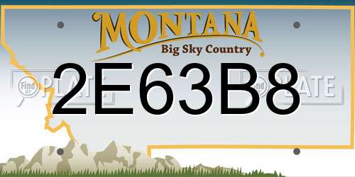 2E63B8 Montana License Plate