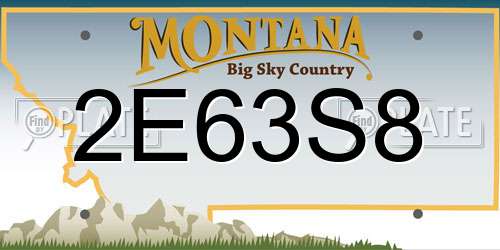 2E63S8 Montana License Plate