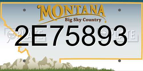 2E75893 Montana License Plate