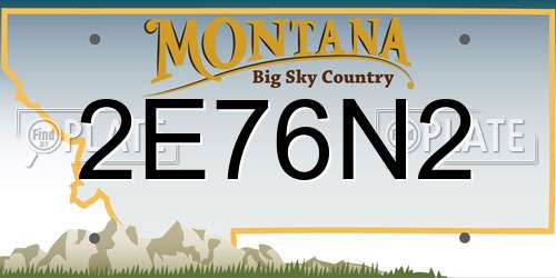 2E76N2 Montana License Plate