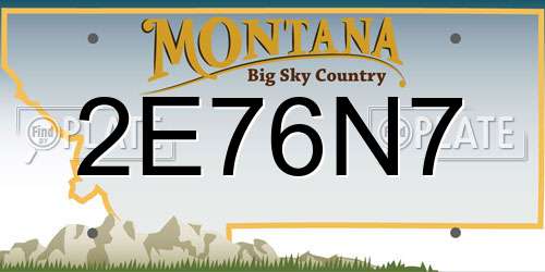 2E76N7 Montana License Plate